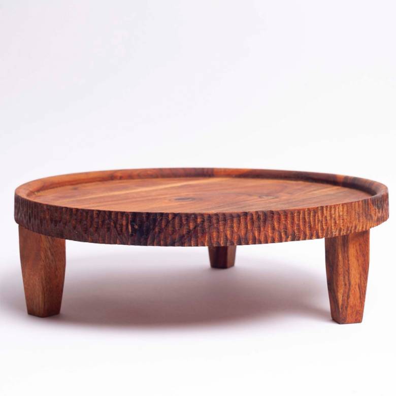 Wooden Serving Tray On Legs 32x10cm