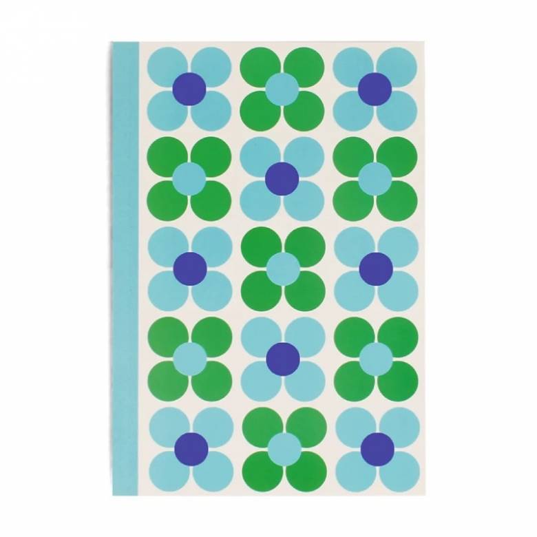A5 Lined Notebook - Blue & Green Daisy
