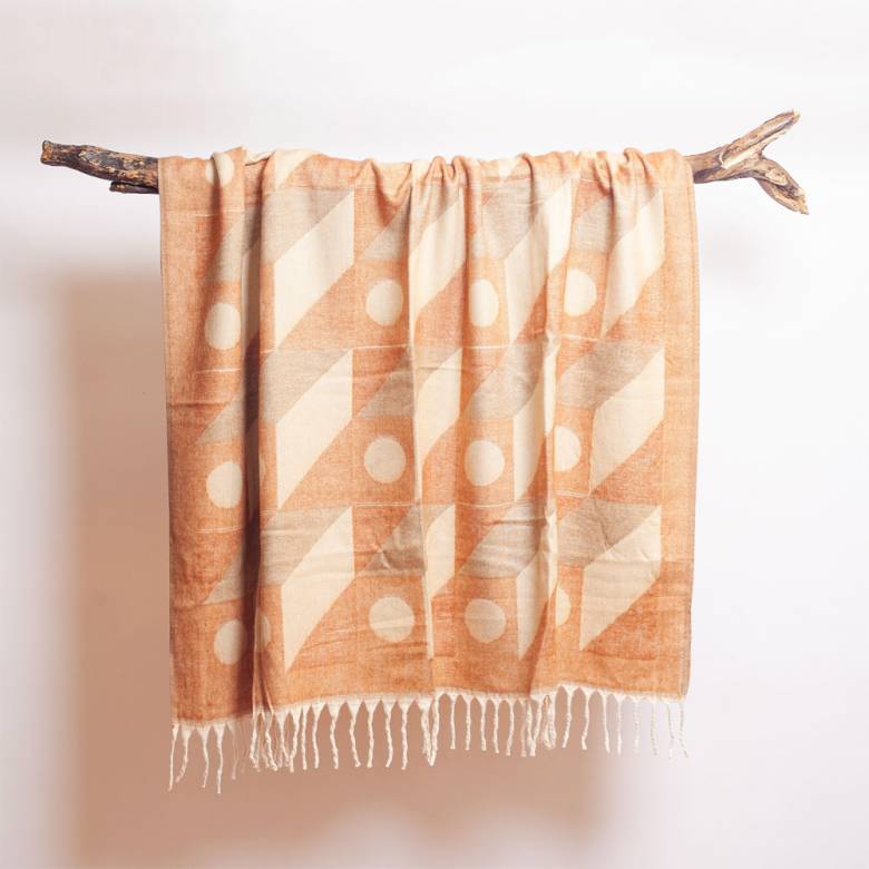 Abstract Blanket Throw In Cassis Stone