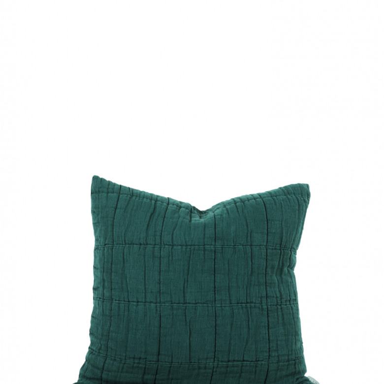 Textured Grid Cushion In Pine 40x40cm