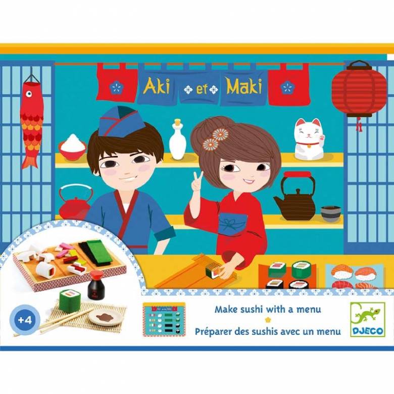 Aki & Maki - Wooden Sushi Play Food Set By Djeco 4+