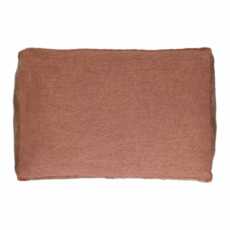 Alpha Rectangular Linen Cushion In Cinnamon 60x40