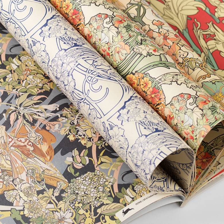 Alphonse Mucha - Book Of 12 Sheets Of Wrapping Paper