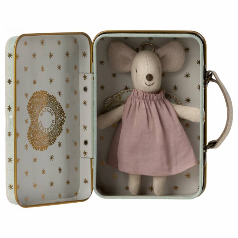 Angel Mouse In Tin Suitcase By Maileg 3+