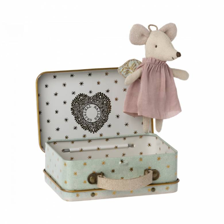 Angel Mouse In Tin Suitcase By Maileg 3+