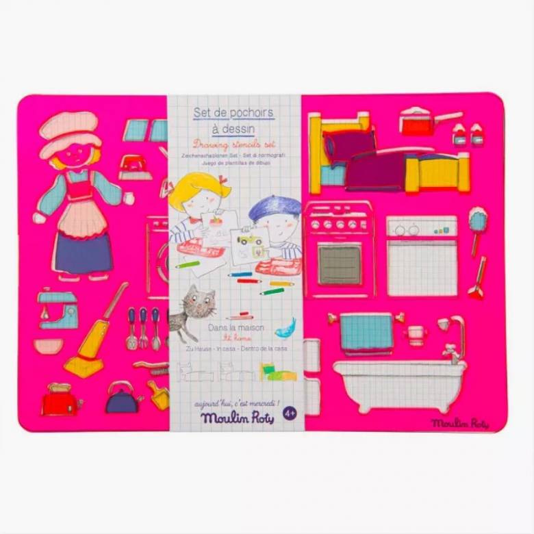 At Home - Drawing Stencils Set By Moulin Roty 4+