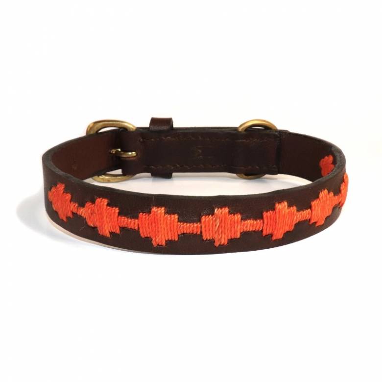 Bark Leather Dog Collar In Ochre - Extra Large