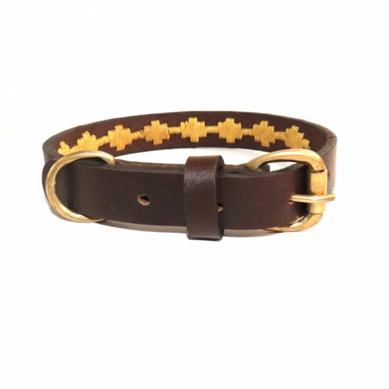 Bark Leather Dog Collar In Wheat - Extra Large