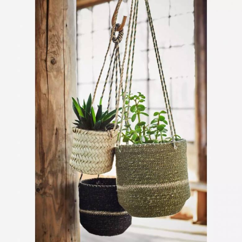 Olive Seagrass Hanging Basket 18x18cm
