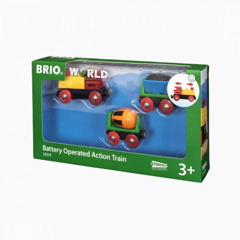 Battery Operated Action Train BRIO Wooden Railway Age 3+