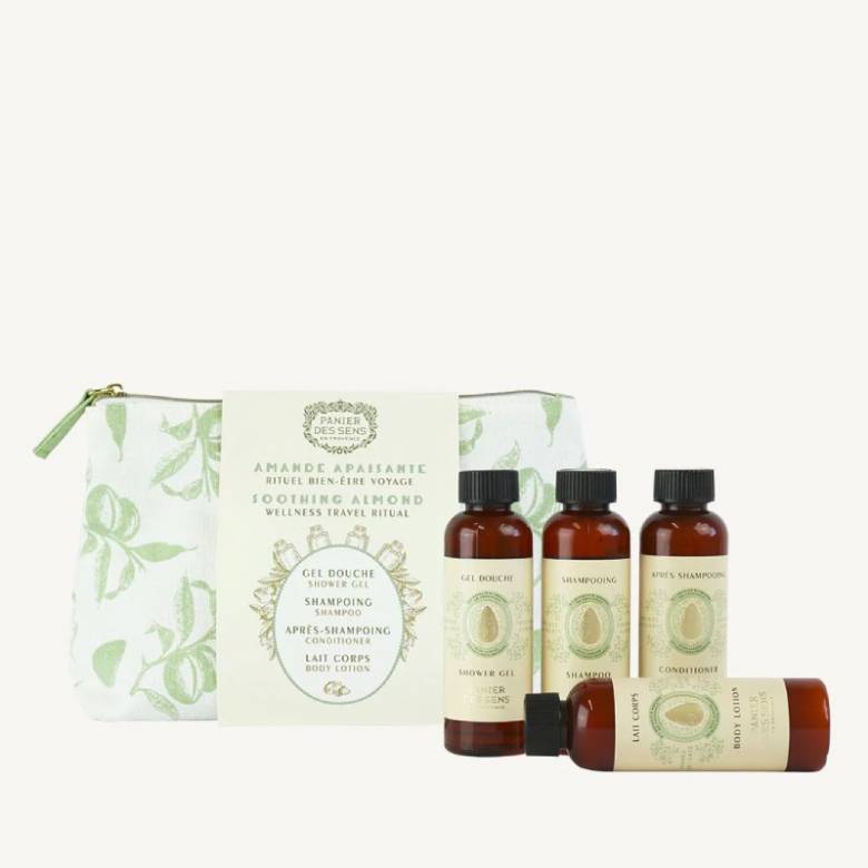 Beauty Travel Set - Soothing Almond WIth Toiletry Bag
