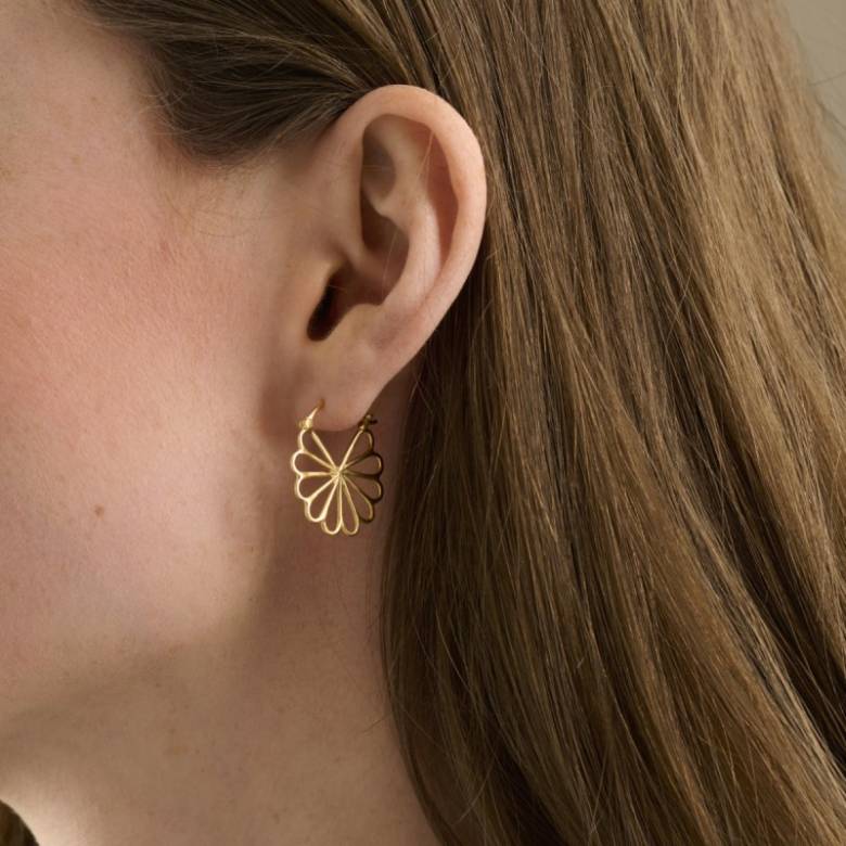 Bellis Hoop Earrings In Gold By Pernille Corydon