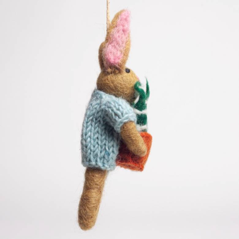 Benjamin the Bunny Houseplant - Handmade Felt Hanging Decoration