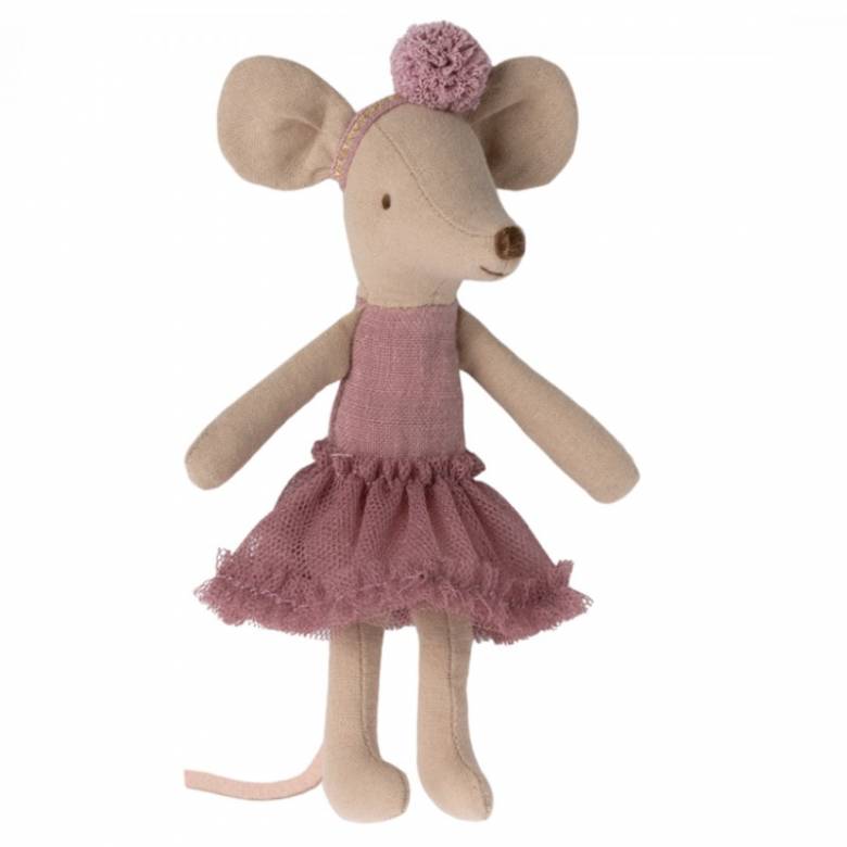 Big Sister Ballerina Mouse In Heather Soft Toy By Maileg 3+