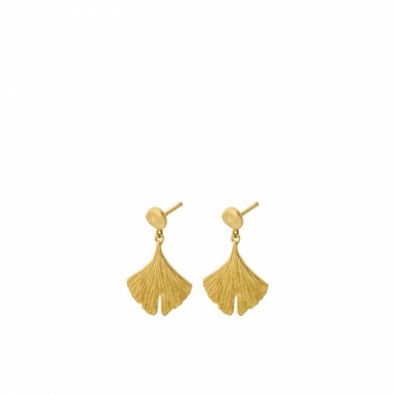 Biloba Drop Earrings In Gold By Pernille Corydon