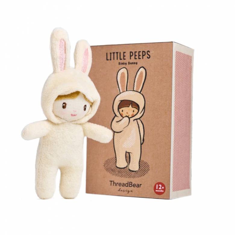 Binky Bunny Little Peeps Soft Doll In Matchbox 1+