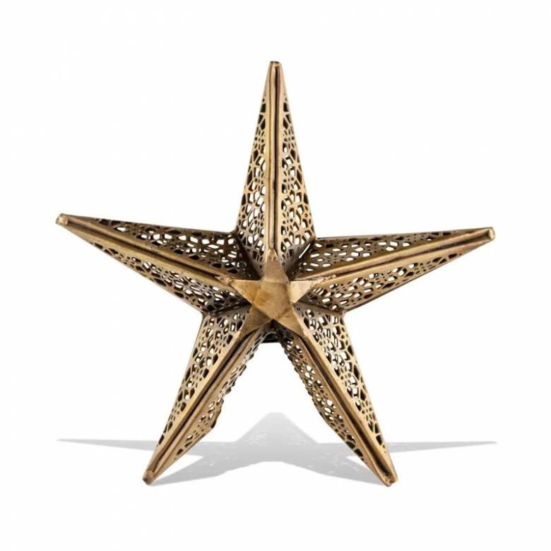 Bishakha Star Metal Tree Topper In Brass