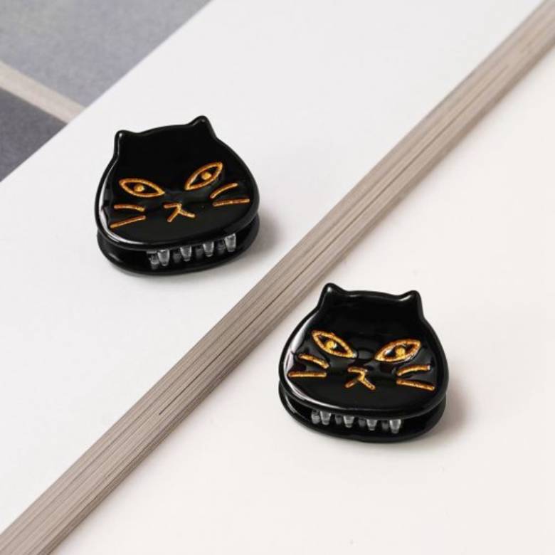 Black Cat - Pair Of Claw Hair Clips