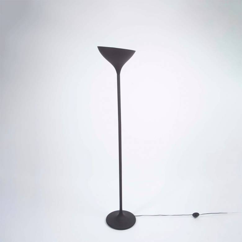 Black Metal Uplighter Floor Lamp