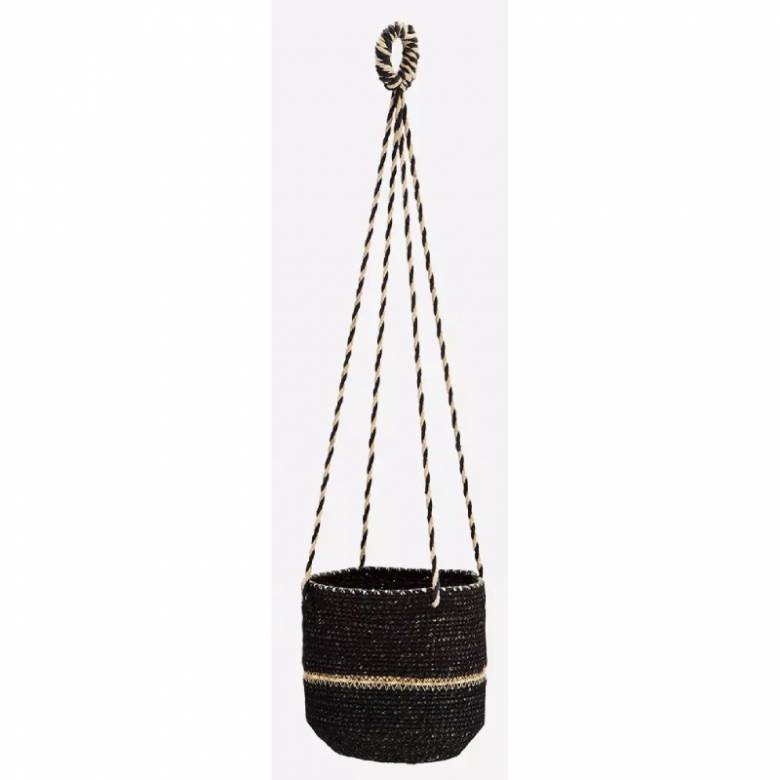 Black Seagrass Hanging Basket 14x14cm
