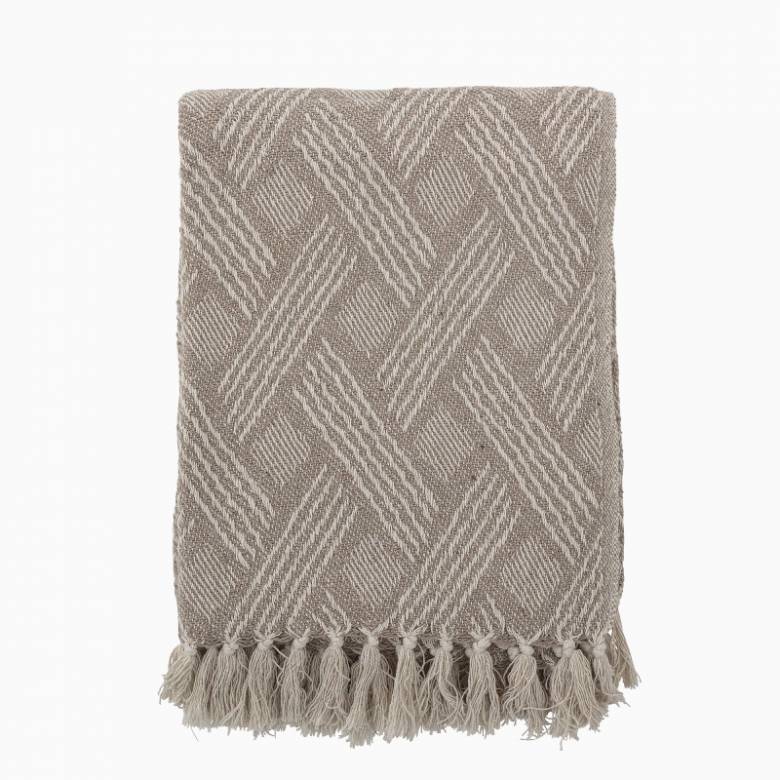 Blanket with Woven Pattern Made From Recycled Cotton