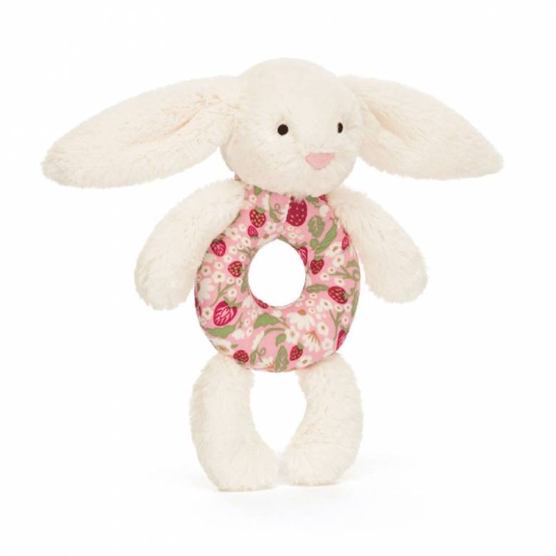 Blossom Cream Bunny 'Berry' Ring Rattle By Jellycat 0+