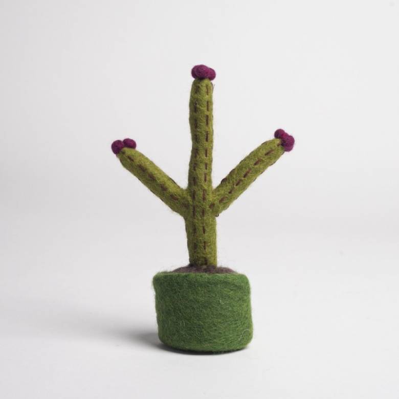 Blossoming Cactus - Handmade Felt Decoration