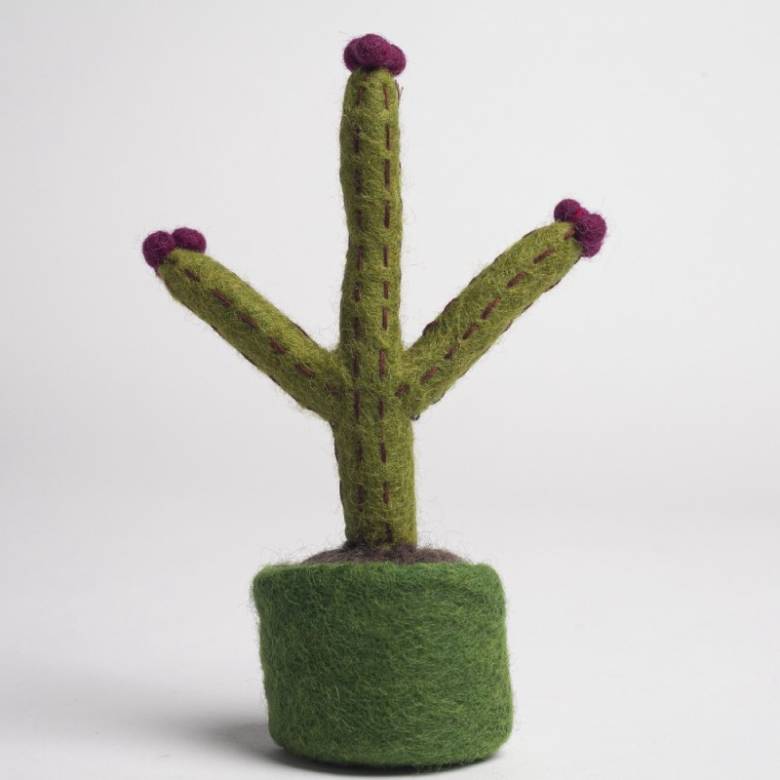 Blossoming Cactus - Handmade Felt Decoration