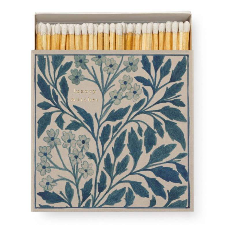 Blue Floral - Square Box Of Safety Matches