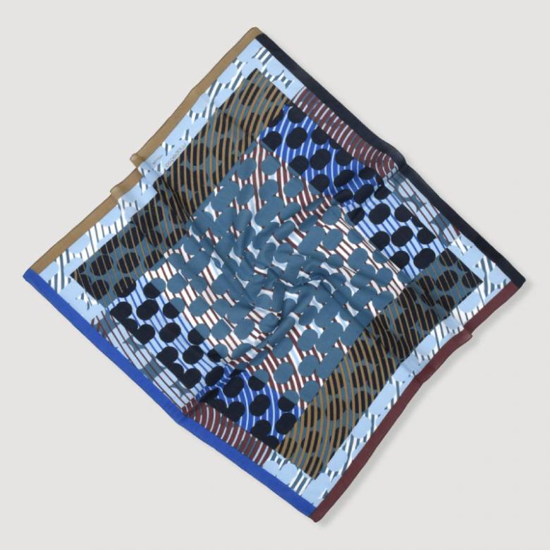 Blue Pollen Square Cotton Scarf