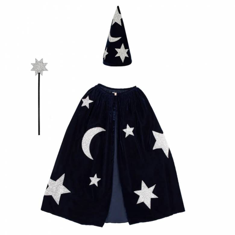 Blue Velvet Wizard Fancy Dress Costumes 3-6yrs