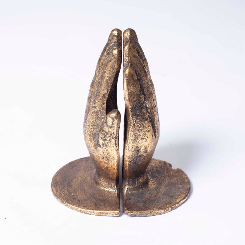Pair Of Brass Hand Bookends