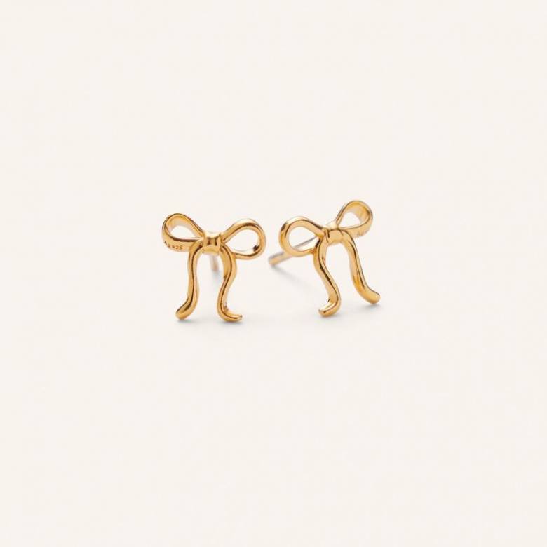Bow Earsticks Stud Earrings In Gold By Pernille Corydon