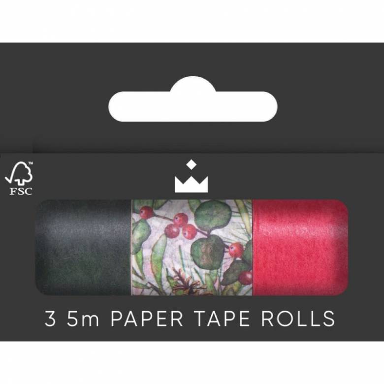 Box Of 3 Rolls Of Christmas Sprig Washi Tape