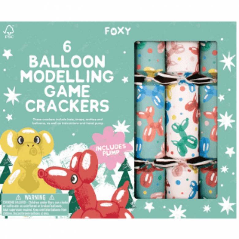 Box Of 6 Balloon Modelling Christmas Crackers