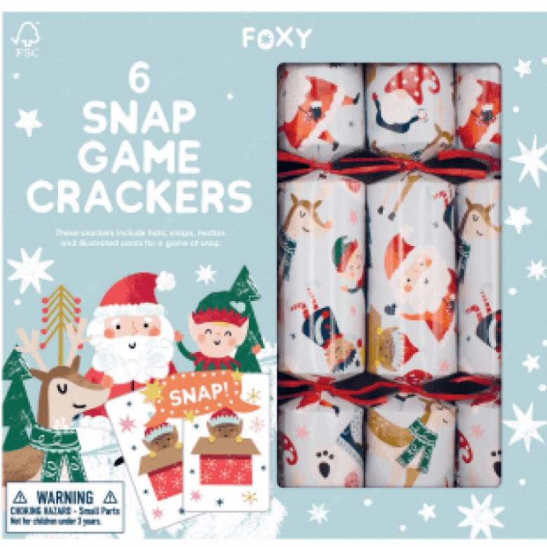 Box Of 6 Festive Snap Game Christmas Crackers