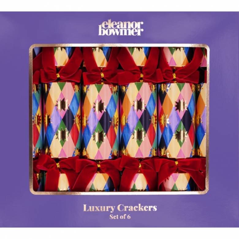 Box Of 6 Luxury Harlequin Christmas Crackers