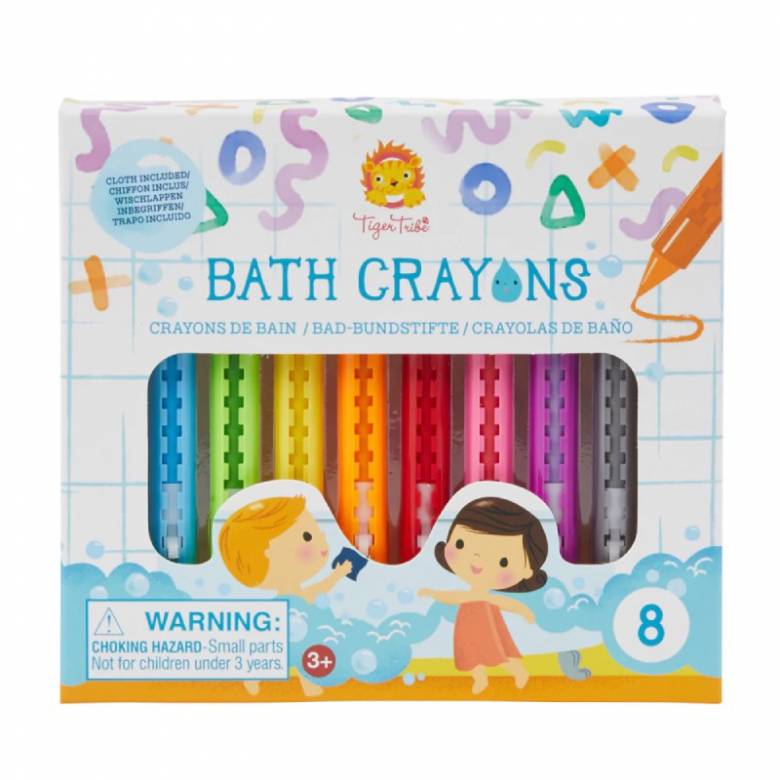 Box Of 8 Bath Crayons With Cloth 3+