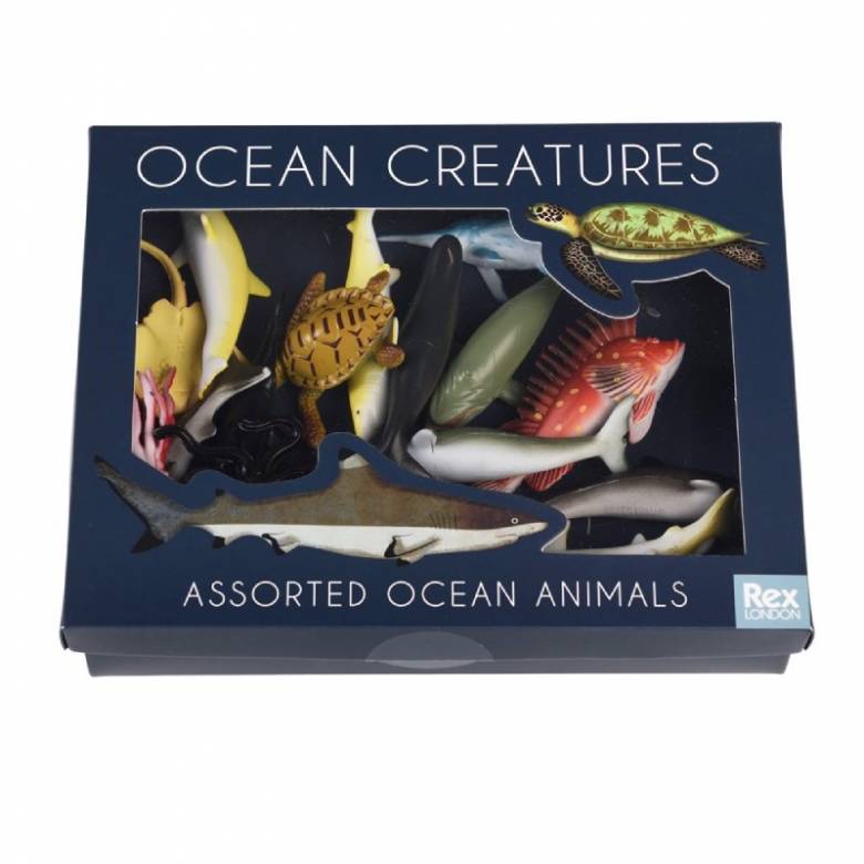 Box Of Assorted Small Ocean Animal Figures 3+