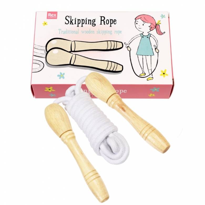 Boxed Traditional Wooden Skipping Rope