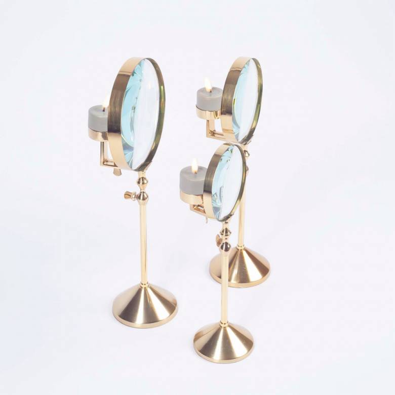 Brass Magnifying Glass With Tealight Holder