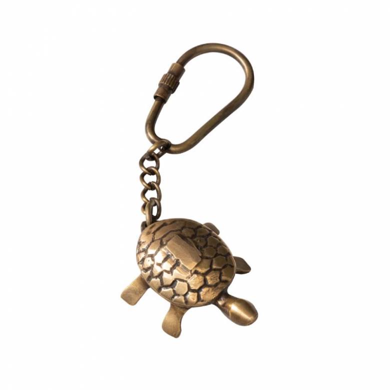 Brass Turtle Keyring