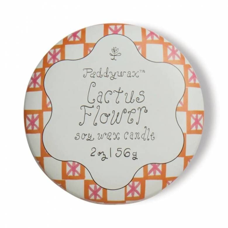 Candle In Round Printed Tin - Cactus Flower 56g