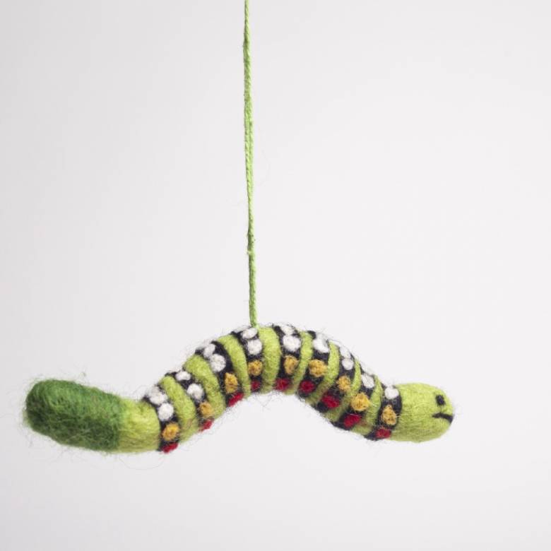 Carl The Caterpillar - Handmade Felt Hanging Decoration