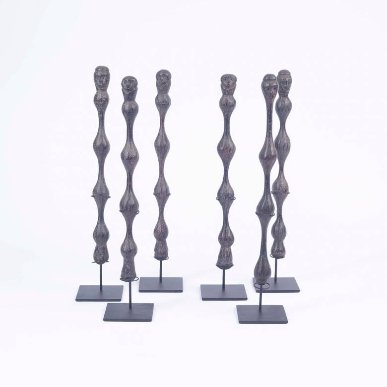 Carved Wooden Wavy Figure Ornament