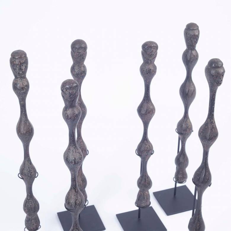 Carved Wooden Wavy Figure Ornament