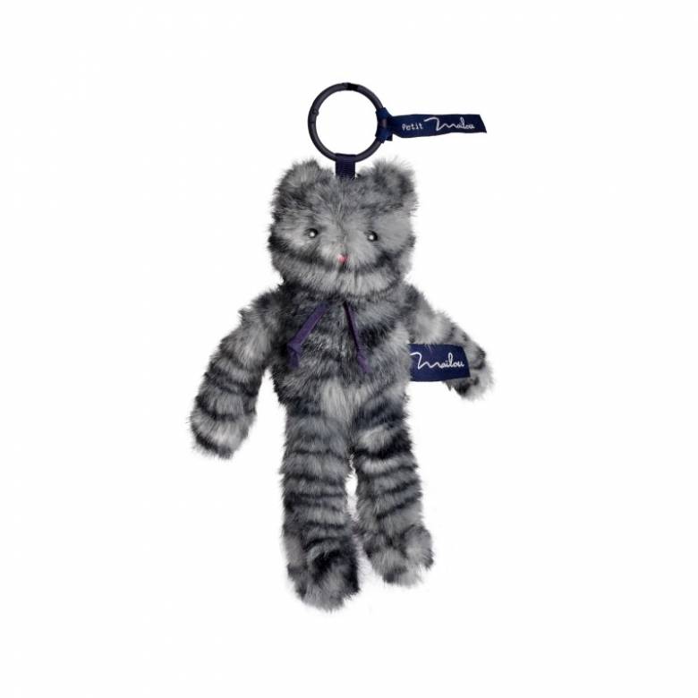 Cat With Grey Stripes Soft Toy Keyring 3+