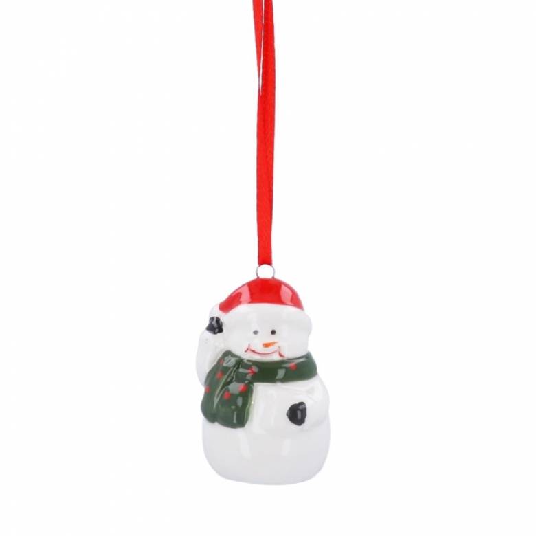 Ceramic Snowman Hanging Christmas Decoration