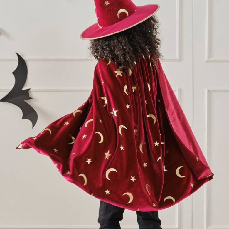 Children's Burgundy Magician Costume Cape