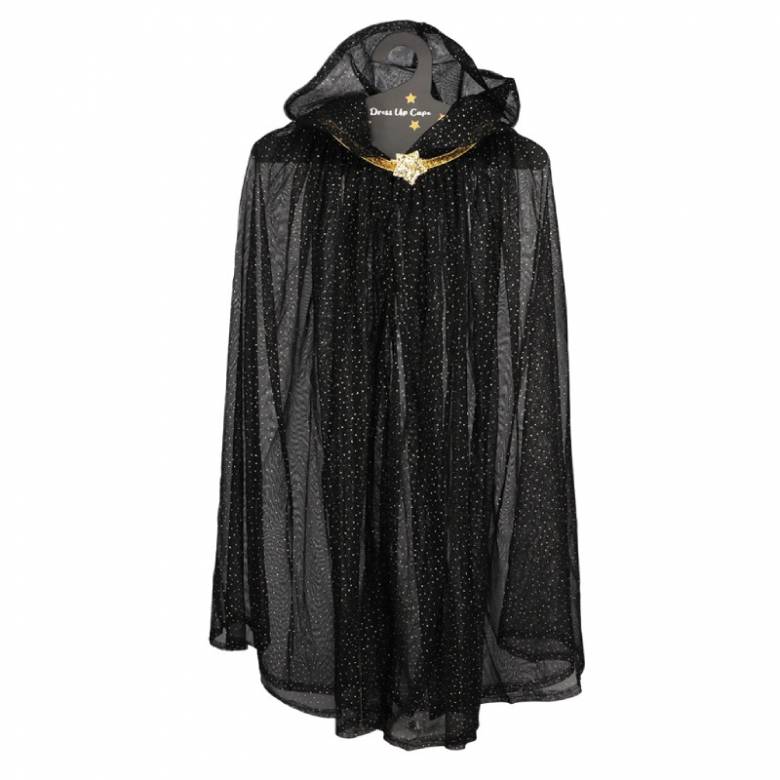 Children's Cape In Black Glitter